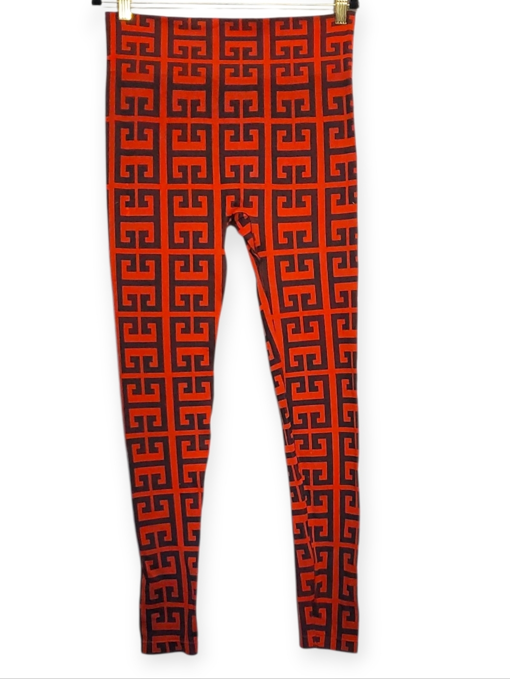 Geometric Print Red and Black Leggings